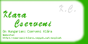 klara cserveni business card